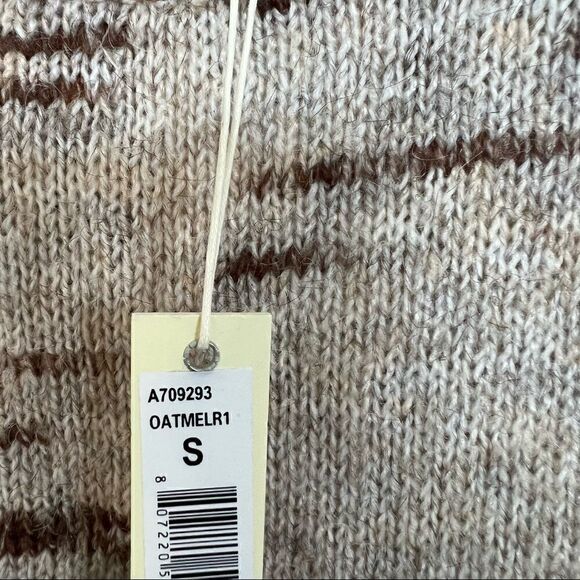 Max Studio Oatmeal Marled Knit Long Sleeve Pullover Sweater - Picture 8 of 8